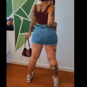 Jean mini skirt
